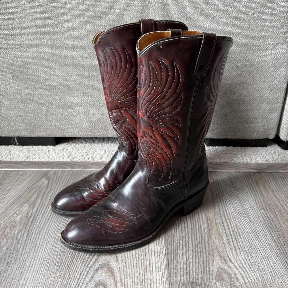 Vintage 70s Iron Age Thunderbird Motif Western Cowboy Boots 11.5 D USA Made RARE
